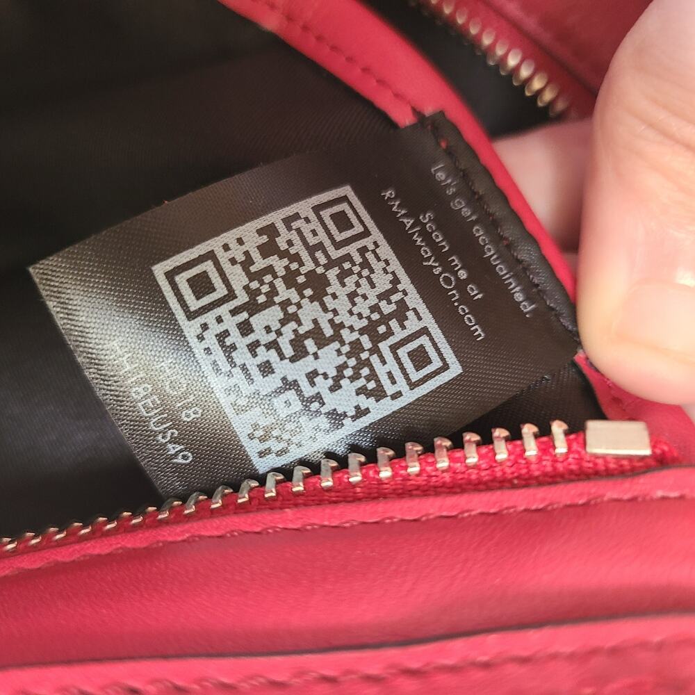 Rebecca Minkoff Purse Micro Bedford Zip Satchel Scarlet Red Crossbody Bag Tote - Picture 6 of 8